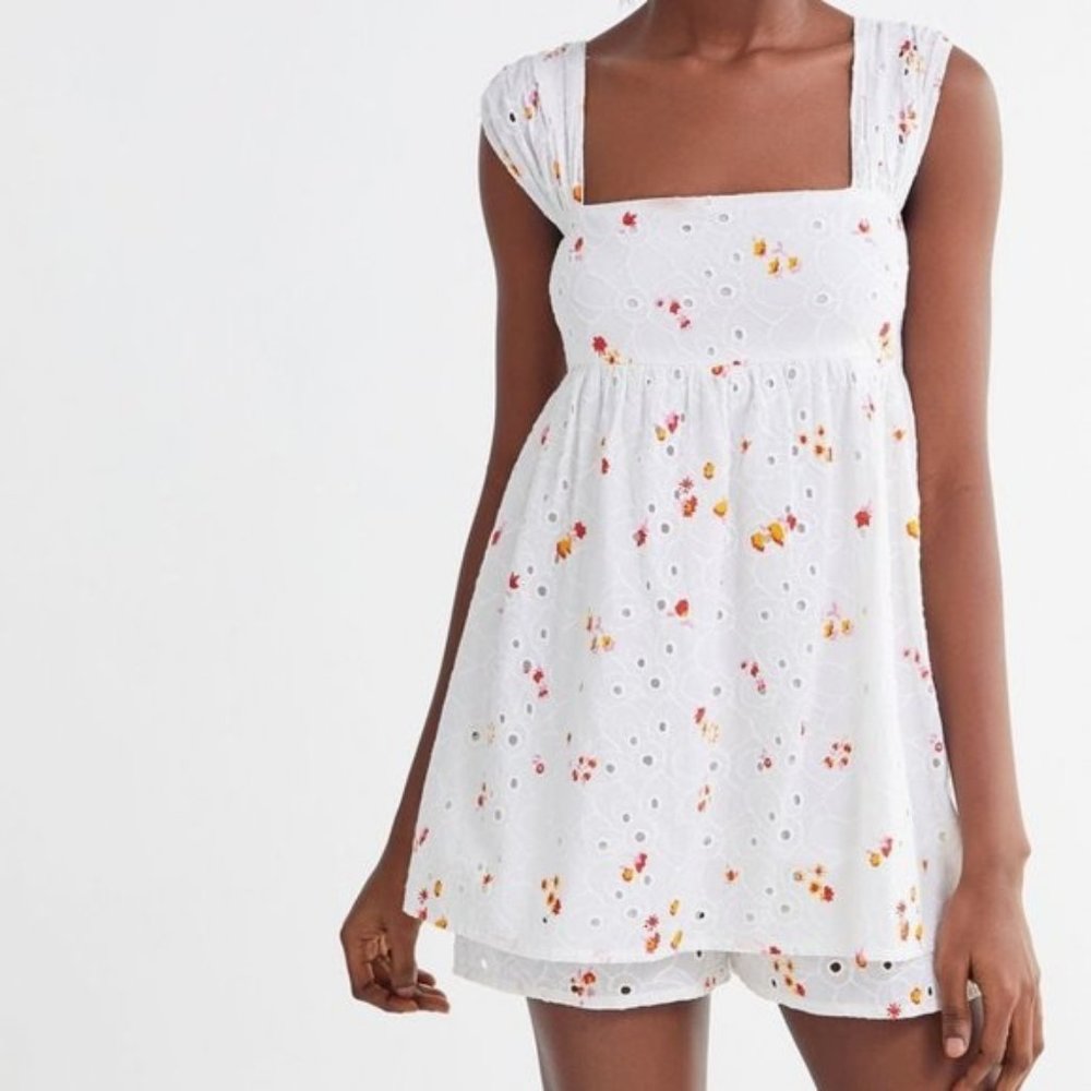 Urban Outfitters Floral Eyelet Romper